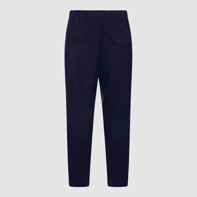 Shop Jil Sander Navy Blue Cotton Pants