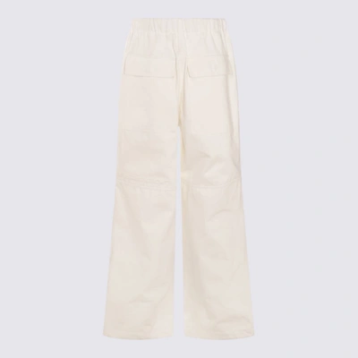 Shop Jil Sander White Cotton Pants In Porcelain
