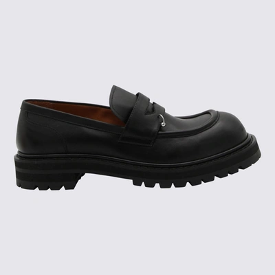 Shop Marni Black Leather Loafers