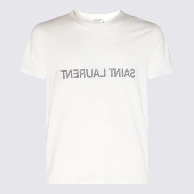 Shop Saint Laurent White Cotton T-shirt