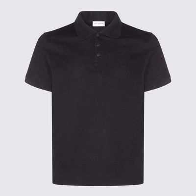 Shop Saint Laurent Black Cotton Polo Shirt