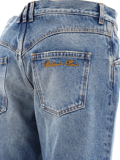 Shop Balmain Jeans With Logo Embroidery