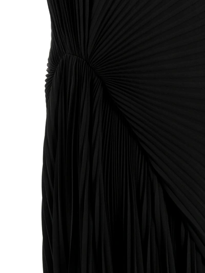 Shop Balenciaga Asymmetrical Pleated' Dress Dresses Black