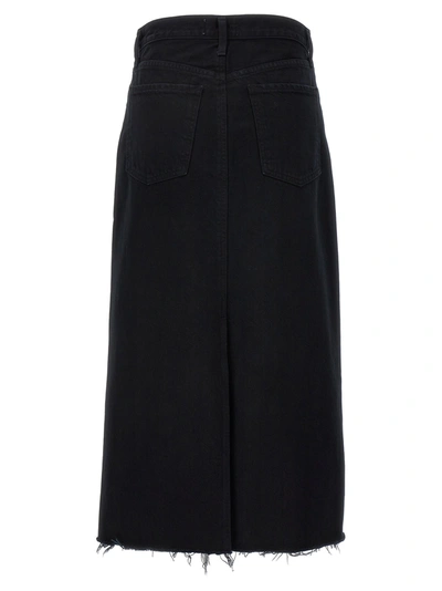 Agolde Hilla Denim Maxi Skirt In Blue