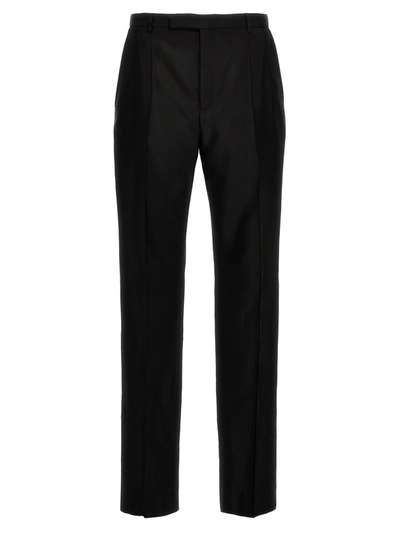 Shop Saint Laurent Faille Pants Black