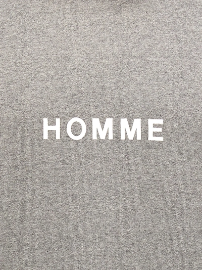 Shop Comme Des Garçons Homme Deux Logo Print Hoodie Sweatshirt Gray