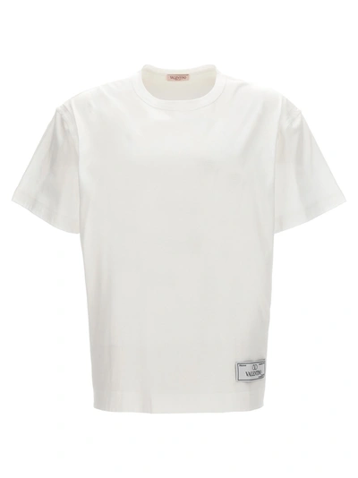 Shop Valentino Maison  Label T-shirt White