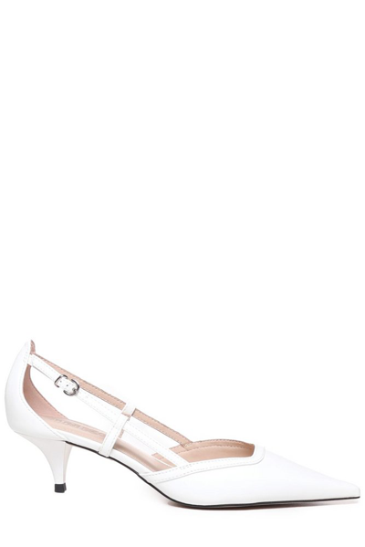Shop Pinko Pointed Toe Pumps In White