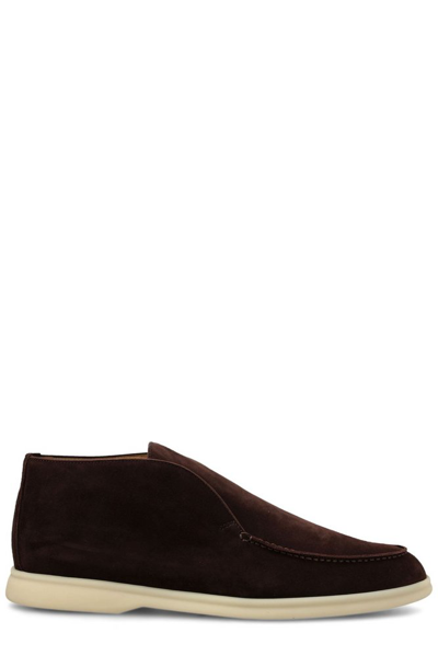 Shop Loro Piana Open Walk Ankle Boots In Brown
