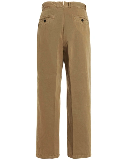 Shop Incotex Red X Facetasm Printed Cotton Trousers Pants Beige
