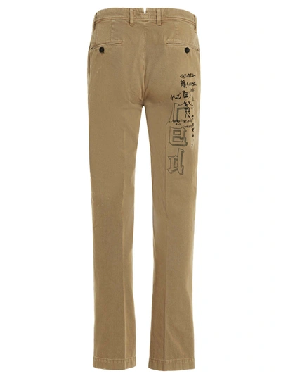 Shop Incotex Red X Facetasm Printed Pants Beige