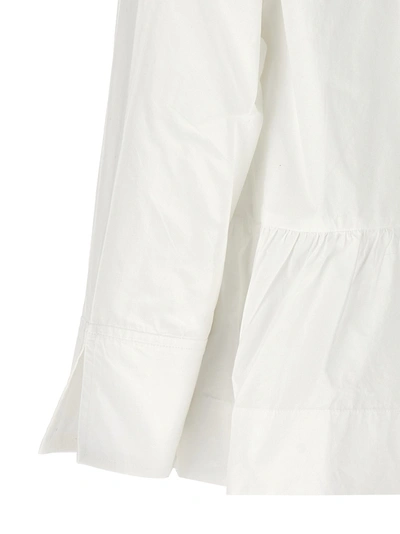 Shop Ganni Tie String Peplum Shirt, Blouse White