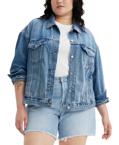 Shop Levi's Trendy Plus Size '90s Denim Trucker Jacket In Turnin Heads