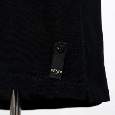 Pre-owned Fendi Black Shirt With Black Crystal Detail