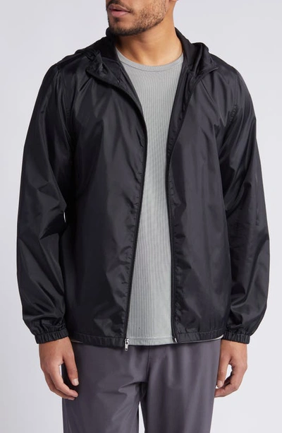Shop Z By Zella Lightweight Hooded Zip Jacket In Black