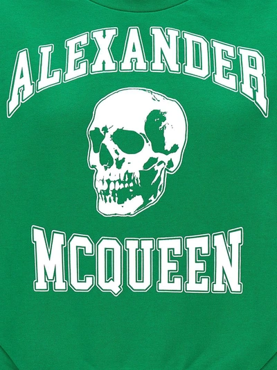 Shop Alexander Mcqueen 'varsity Skull' Sweatshirt In Green