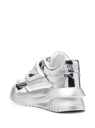 Shop Versace Odissea W Silver Sneakers In White