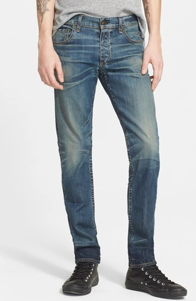 Shop Rag & Bone Standard Issue 'fit 2' Slouchy Slim Fit Jeans (distress Blue)