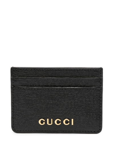 Shop Gucci Black Logo Lettering Card Holder
