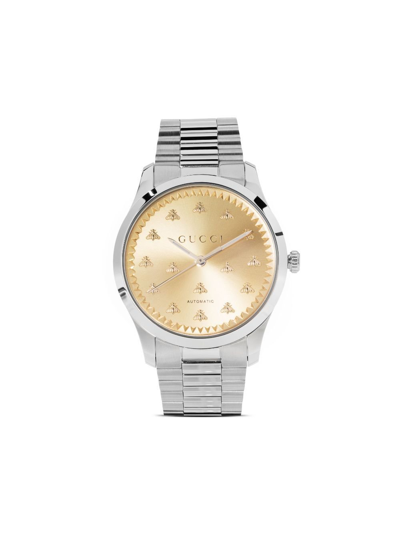 Shop Gucci Stainless Steel G-timeless Multibee Watch In Gold