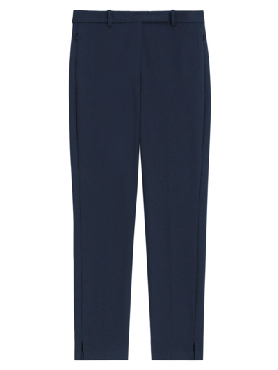 Shop Theory Women's High-ride Cotton-blend Tapered Pants In Nocturne Navy