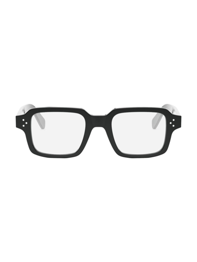 Shop Celine Women's Bold 3 Dots 49mm Rectangular Eyeglasses In Shiny Black