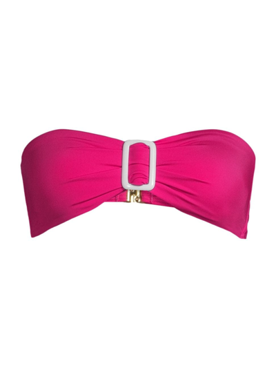 Shop Milly Women's Margot Bandeau Bikini Top In Hot Pink