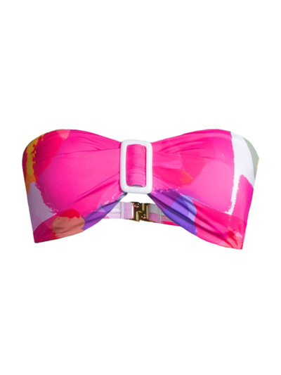 Shop Milly Women's Margot Rainbow Waterfall Bikini Top In Neutral