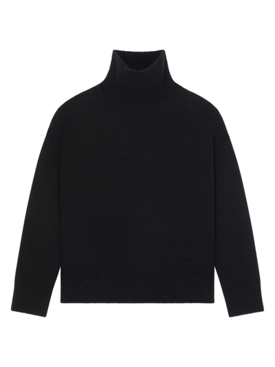 Shop Givenchy Women's Turtleneck Sweater In Cashmere In Black