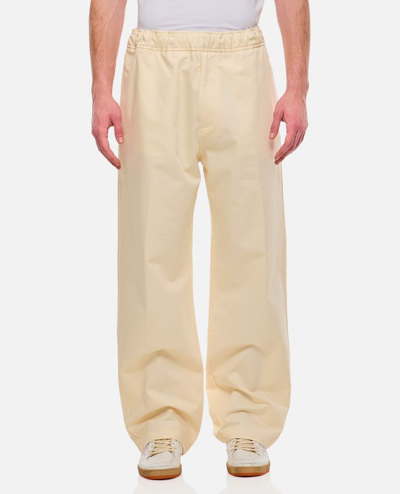 Shop Moncler Cotton Trousers In White