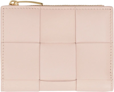 Shop Bottega Veneta Cassette Intrecciato Bi-fold Wallet In Pink