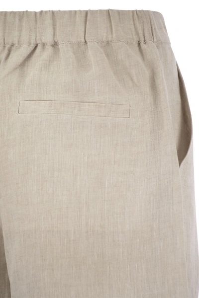 Shop Brunello Cucinelli Linen Shorts In Natural