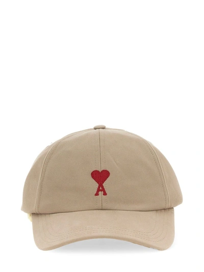 Shop Ami Alexandre Mattiussi Ami Paris Baseball Hat With Logo Unisex In Beige