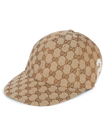 Shop Gucci Gg Supreme Cotton Baseball Cap In Brown