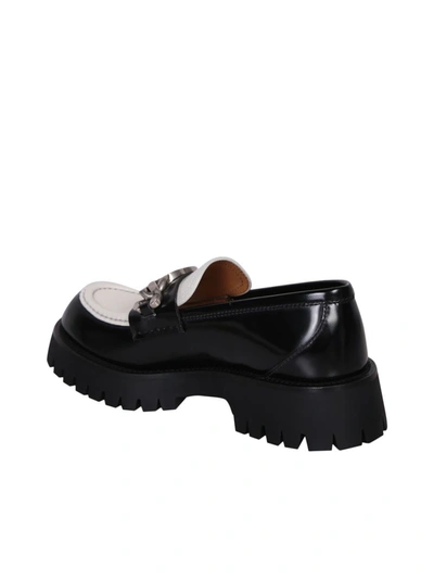 Shop Gucci Logo Detail Leather Loafers In Black