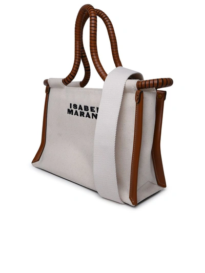 Shop Isabel Marant 'toledo' Ecru Cotton Mini Bag In Beige