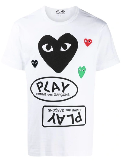 Shop Comme Des Garçons Play Heart T-shirt Clothing In White