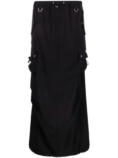 Shop Coperni Tailored Cargo Maxi Skirt In Black