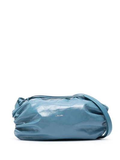 Shop Jil Sander Leather Crossbody Bag In Blue