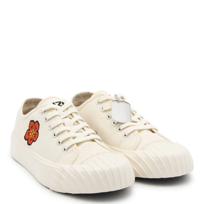 Shop Kenzo School Canvas Sneakers In White