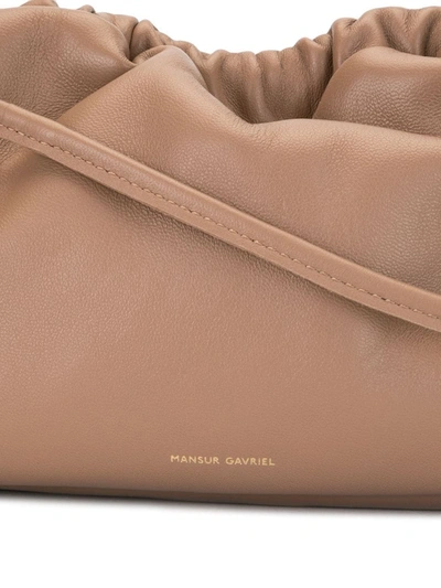 Shop Mansur Gavriel 'cloud' Mini Clutch In Brown