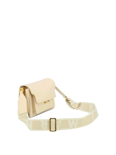 Shop Marni 'trunk Soft E/w' Ivory Cowhide Mini Bag In Avorio