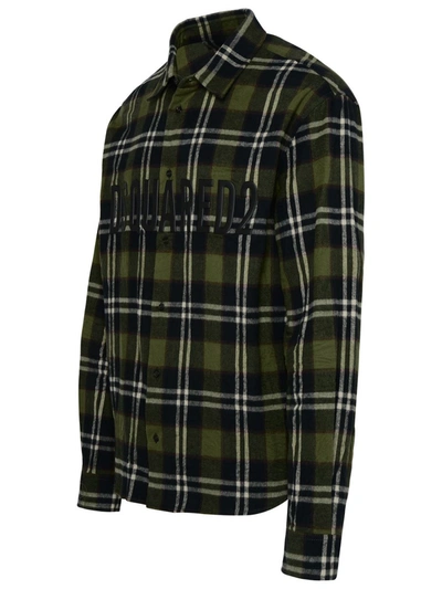 Shop Dsquared2 Multicolor Cotton Shirt In Green