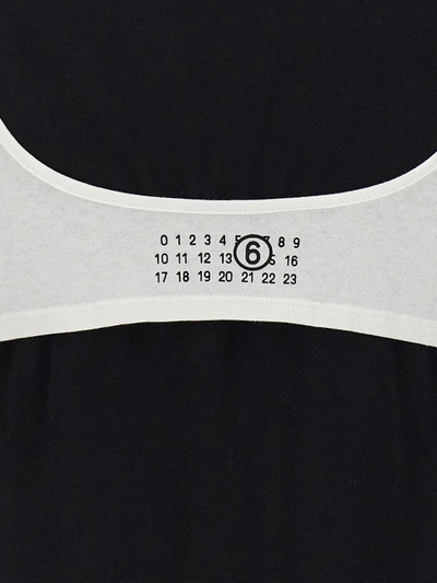Shop Mm6 Maison Margiela 'numeric Signature' T-shirt In White/black