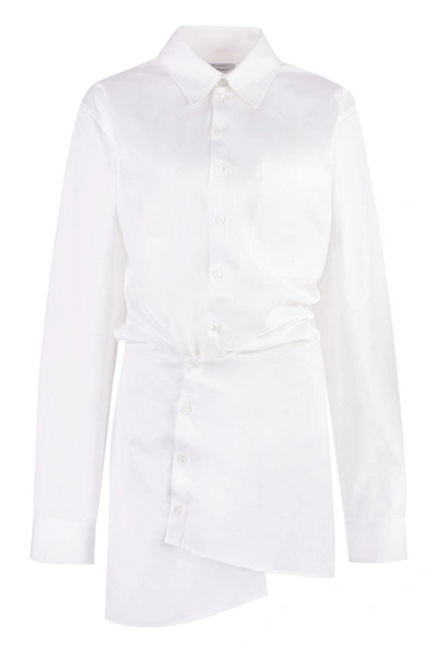 Off-white Off White Cotton Shirt Dress In White