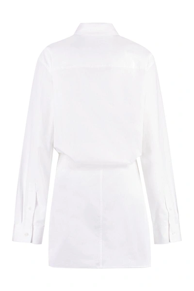 Off-white Off White Cotton Shirt Dress In White
