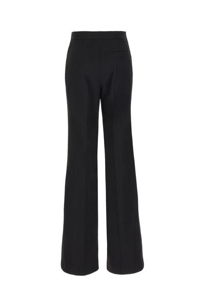 Shop Stella Mccartney Black Flare Pants With Concealed Closure In Stretch Wool Woman