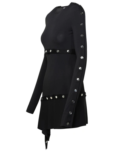Shop Attico The  Studded Asymmetric Dress In Black