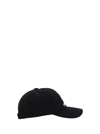 Shop Isabel Marant Black And White Cotton Baseball Cap In Black/ecru