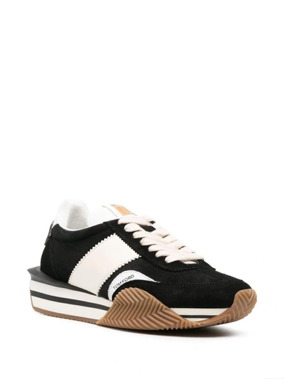 Shop Tom Ford Low Top Sneakers Shoes In Black